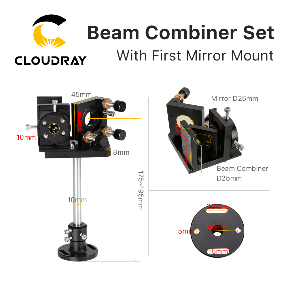 Cloudray Beam Combiner Set 25m - огляд і ціна Co2 Laser Mirror