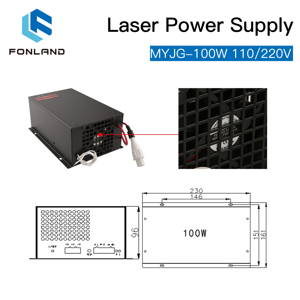 Fonland 100W CO2 Laser Power S - огляд і ціна Laser Tube Replacement