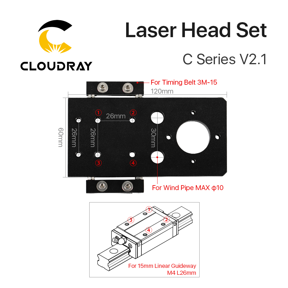 Cloudray CO2 Laser Head Set Di - огляд і ціна Co2 Laser Mirror