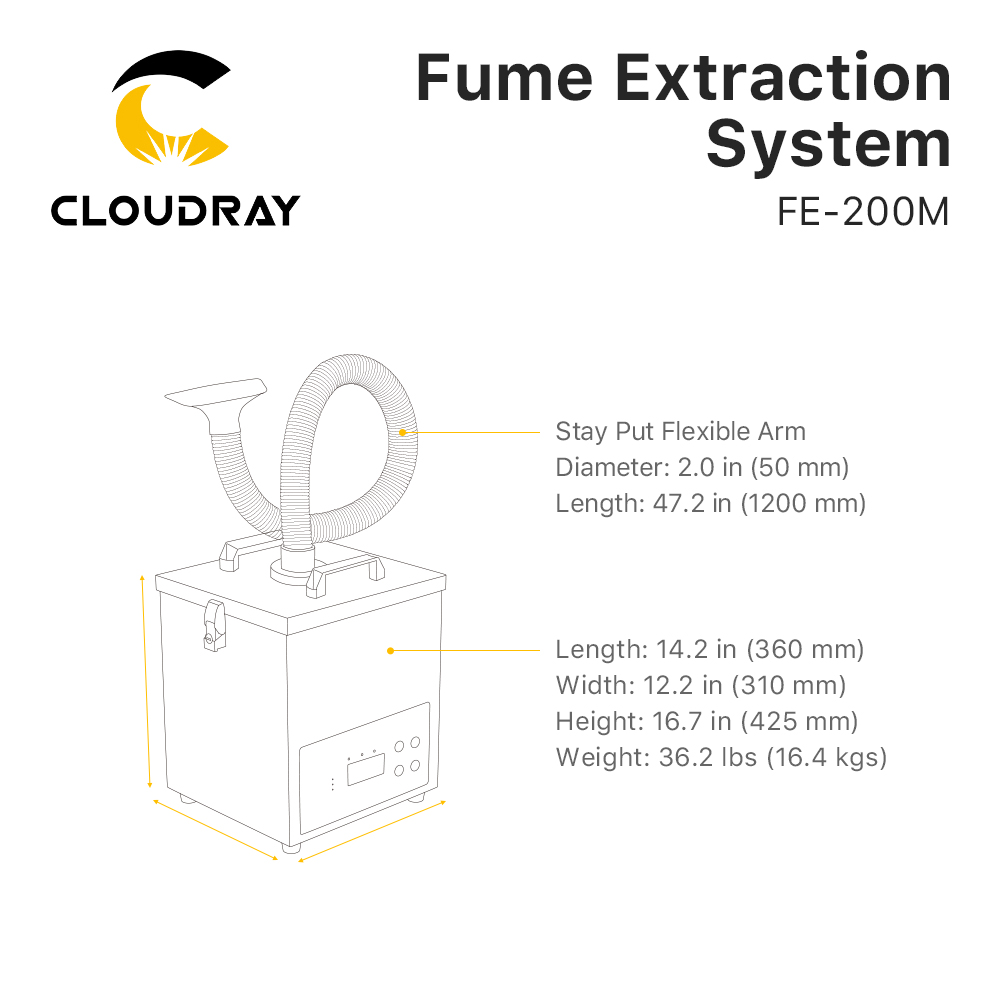 Cloudray Fume Extraction Syste - огляд і ціна Industrial Laser Cutting Machine